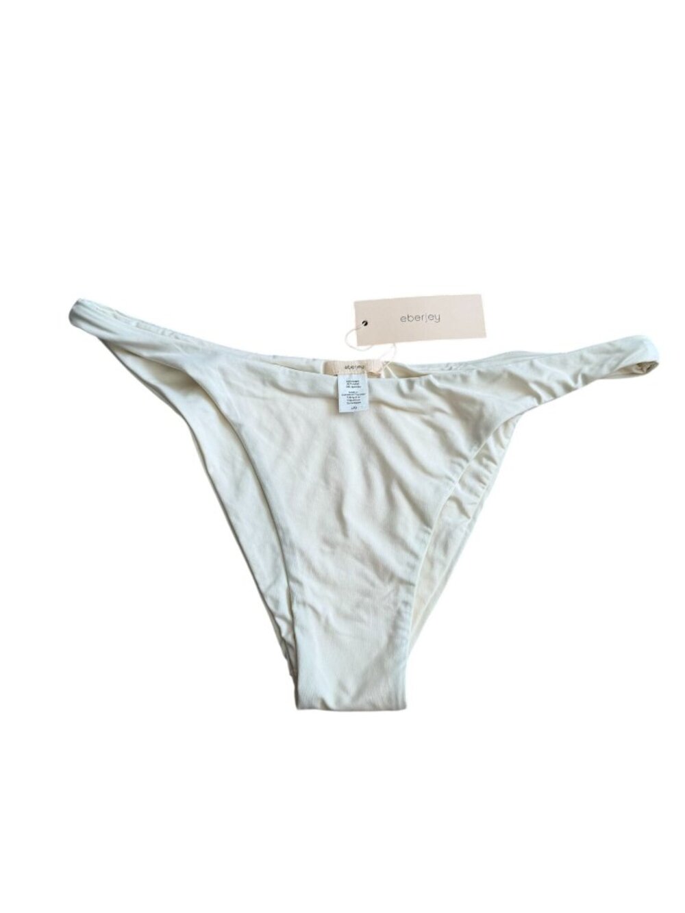 EBERJEY Cream Ecru Swim Bikini Bottoms Size L NEW NWT